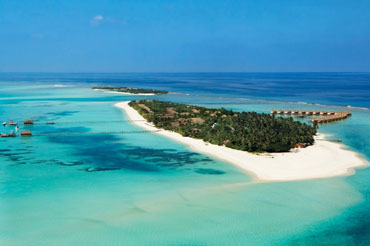 sehour hotel kanuhura Les Maldives Le Kanuhura vue d'avion de l'ile