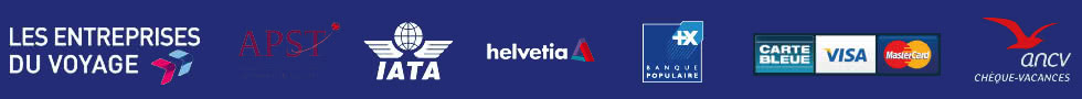 SNAV / APS /IATA / HISCOX / Banque Populaire / Cartes bleue VISA MasterCard / ANCV Chèques vacances
