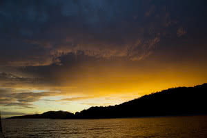 coucher de soleil croisière seychelles