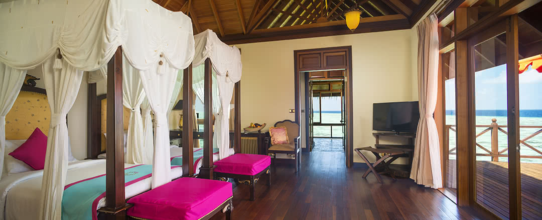 Nous offrons une chambre avec un lit confortable, une vue magnifique et tous les équipements de chambre nécessaires pour un séjour agréable. Partez en Maldives.