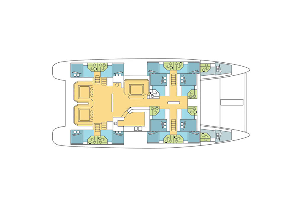 plan du catamaran croisière seychelles